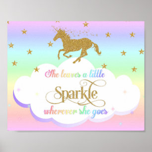 Eenhoorn Regenboog Ze Laat Een Klein Schittering Poster
