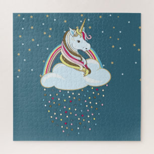  eenhoorn: regenboogwolkenillustratie legpuzzel
