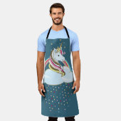  eenhoorn: regenboogwolkenillustratie schort (Gedragen)