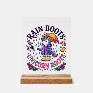 Eenhoorn regenlaarzen en Eenhoorn Roots Commercial Acryl Bord