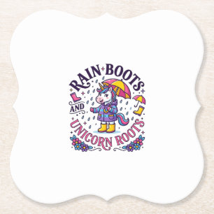 Eenhoorn regenlaarzen en Eenhoorn Roots Commercial Kartonnen Onderzetters