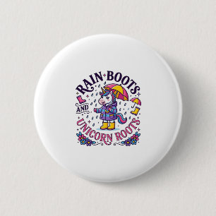 Eenhoorn regenlaarzen en Eenhoorn Roots Commercial Ronde Button 5,7 Cm
