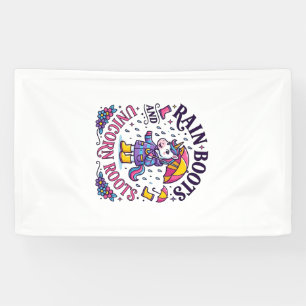 Eenhoorn regenlaarzen en Eenhoorn Roots Commercial Spandoek