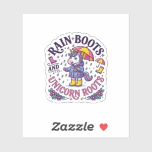 Eenhoorn regenlaarzen en Eenhoorn Roots Commercial Sticker