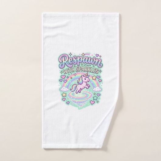 Eenhoorn Reïncarneert met Glitters Premium Vector Handdoek (Handdoek)
