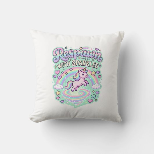 Eenhoorn respawn met glitters Premium vectorstick Kussen (Voorkant)