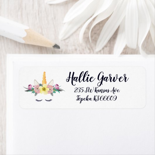 Eenhoorn retouradreslabels etiket (Insitu)