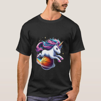 Eenhoorn Riding Basketbal Jongens Meisjes Mannen V T-shirt