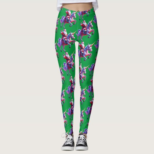 Eenhoorn Riding Santa Leggings (Voorkant)