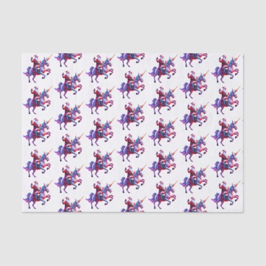 Eenhoorn Riding Santa Tissuepapier (Voorkant)