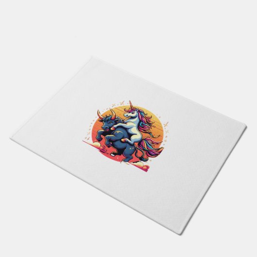 Eenhoorn Rijden Bull Boys Meisjes Mannen Vrouwen K Deurmat (Schuin)