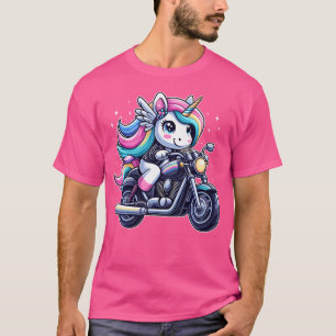 Eenhoorn Rijden op een Motorfiets Jongens Meisjes T-shirt