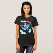 Eenhoorn rijdend op Narwal T-shirt (Voorkant volledig)
