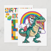 Eenhoorn Rijdt op T rex Dinosaur Boys Meisjes Mann Kaart (Voorkant / Achterkant)