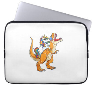 Eenhoorn Rijdt T rex Mannen Vrouwen Dinosaurus Gra Laptop Sleeve