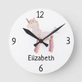  Eenhoorn Rocking Horse Speelgoed 8-in Kwekerij Ronde Klok (Voorkant)