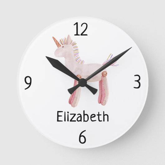  Eenhoorn Rocking Horse Speelgoed 8-in Kwekerij Ronde Klok (Voorkant)