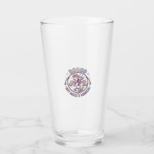Eenhoorn Rodeo maar maak het Magisch Grappig Schat Glas