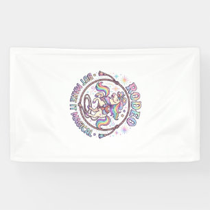 Eenhoorn Rodeo maar maak het Magisch Grappig Schat Spandoek