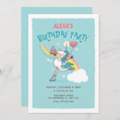 Eenhoorn Roller schaatsen Verjaardag Kaart (Voorkant / Achterkant)