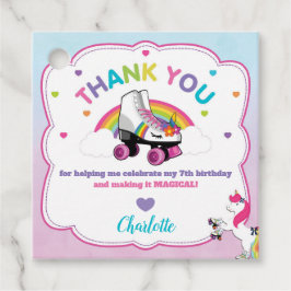 Eenhoorn Rolschaatsen Verjaardag Dank u Favor Bedankjes Labels