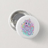 Eenhoorn ronde button 3,2 cm (Voorkant /achterkant)