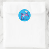 EENHOORN RONDE STICKER (Tas)
