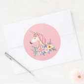 Eenhoorn Ronde Sticker (Envelop)