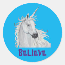 EENHOORN RONDE STICKER