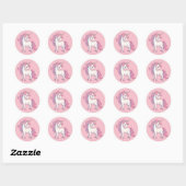 Eenhoorn Ronde Stickers - Roze (Vel)