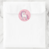 Eenhoorn Ronde Stickers - Roze (Tas)