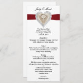 Eenhoorn Rood Kant Bruiloft Menu Kaart (Voorkant / Achterkant)