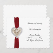 Eenhoorn Rood Kanten Bruiloftsreceptiekaart Kaart (Voorkant / Achterkant)