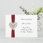 Eenhoorn Rood Kanten Bruiloftsreceptiekaart Kaart (Staand voorkant)