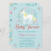 Eenhoorn Roos Gold Glitter Baby shower Invitation