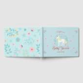 Eenhoorn Roos Gouden Glitter Baby shower Gastenboek (Volledig)