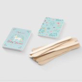 Eenhoorn Roos Gouden Glitter Baby shower Handwaaier (Niet-gemonteerd)