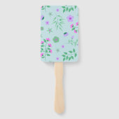  eenhoorn roze aqua Baby shower gepersonaliseerd Handwaaier (Achterkant)