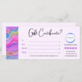 Eenhoorn Roze Blauw Geel Cadeaubon (Voorkant / Achterkant)