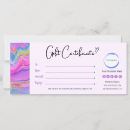 Eenhoorn Roze Blauw Geel Cadeaubon