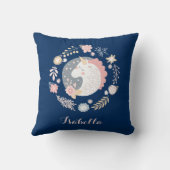 Eenhoorn Roze Blauw Mooie Persoonlijke Naam Kussen (Achterkant)