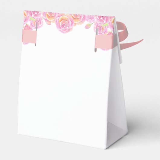 Eenhoorn Roze Bloemen Gouden Harten Verjaardag Bedankdoosjes (Achterkant)