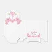 Eenhoorn Roze Bloemen Gouden Harten Verjaardag Bedankdoosjes (Uitgevouwen)