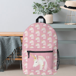 Eenhoorn roze cute initialen meisje bedrukte rugzak