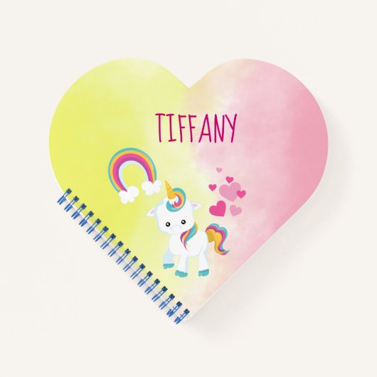  Eenhoorn Roze en Geel Notitieboek (Voorkant)