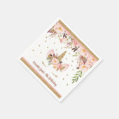 Eenhoorn Roze en Goud Verjaardagsfeest Servetten (Hoek)