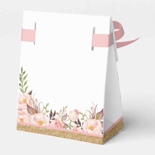 Eenhoorn Roze en Gouden Verjaardagsfeestje Favor B Bedankdoosjes (Achterkant)