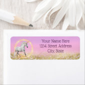 Eenhoorn Roze en Lavendel Retouradres Etiket (Insitu)