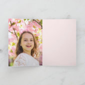 Eenhoorn roze foto meisje verjaardag kaart (Binnen)