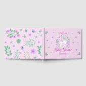 Eenhoorn Roze Glitter Gepersonaliseerd Baby shower Gastenboek (Volledig)